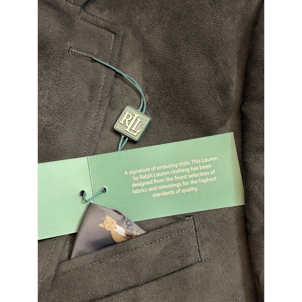 Ralph Lauren Men's 40R Black Ultra Suede 2 Button Blazer Jacket Sport Coat NWT - Picture 10 of 12